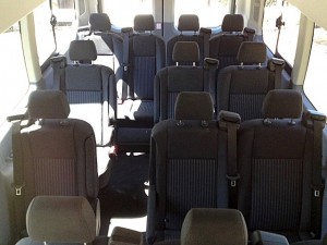 14 Passenger van interior